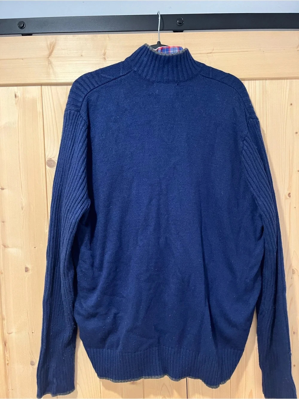 Geoffrey Beene men’s 1/4-zip pullover sweater, Navy XL (Free Lochlane XL Shirt.